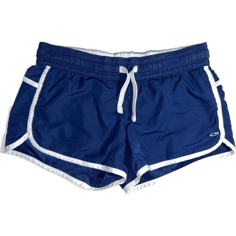 Navy Blue White Champion Running Shorts Adult Medium Bottom Gym Athletic Runner